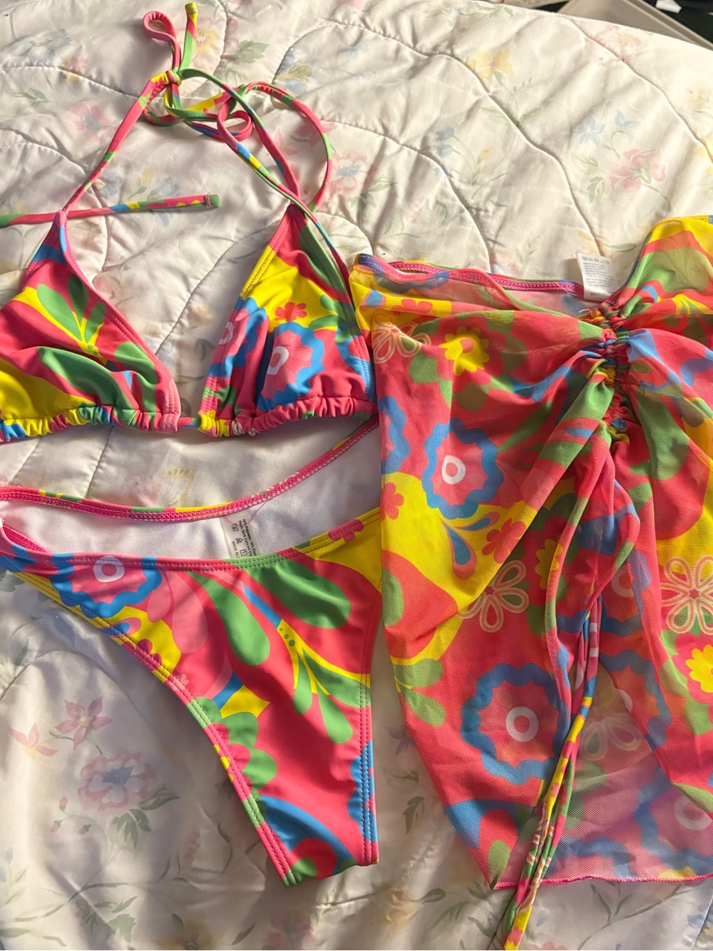 Floral Triangle Bikini Set